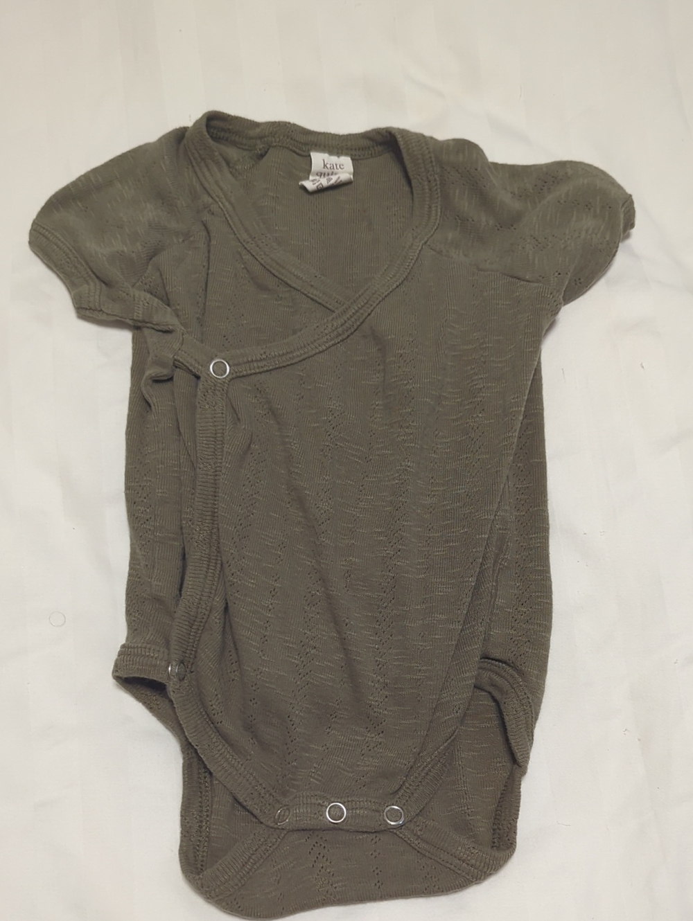 kate quinn Olive Green Wrap-Style Baby Bodysuit